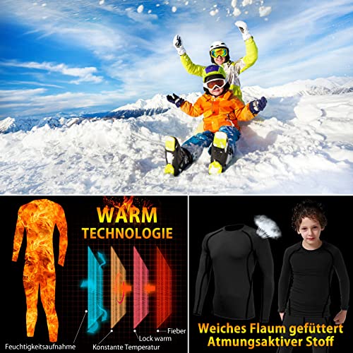 DreiWasser Niños Ropa Interior Térmica Esqui Niño Niña Conjunto Termico Conjunto Ropa Interior Térmica para Niños para Running Snowboard Montaña Ciclismo Futbolístico Deportes de Invierno Gr.110-155