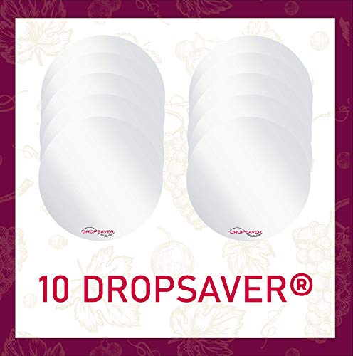 DROPSAVER "Stop The Drop I Práctica ayuda para verter el vino de forma limpia y elegante I Platos vertedores de vino sin goteo reutilizables aptos para la gastronomía en un pack de valor (10 piezas)