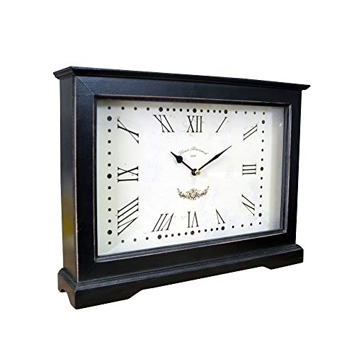 DRULINE XL Reloj de Mesa Chimenea Reloj Reloj Números Romanos Reloj de pie Shabby Chic Funciona con Pilas