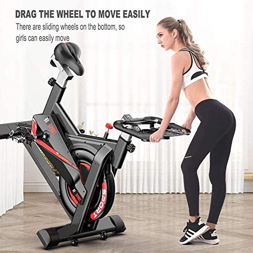 DSHUJC Bicicleta estática Bicicleta de Fitness, Interior Fitness Cardio Spin Bike Studio Ciclos Máquinas de Ejercicio Asiento de Manillar Ajustable, con Soporte para t