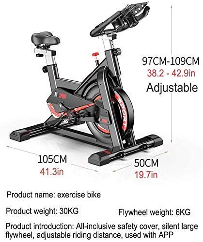 DSHUJC Bicicleta estática Bicicleta de Fitness, Interior Fitness Cardio Spin Bike Studio Ciclos Máquinas de Ejercicio Asiento de Manillar Ajustable, con Soporte para t