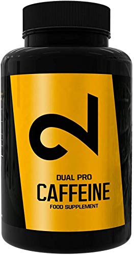 DUAL Pro CAFFEINE | Cafeína 100% Pura Certificada por Laboratorio | 120 Pastillas De Cafeína De Dosis Alta | Sin Aditivos Adicionales, Vegano y Sin Gluten | Suministro De 4 Meses | Hecho En la UE