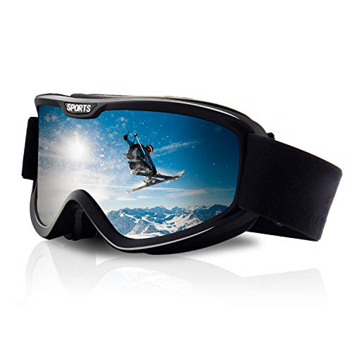 DUDUKING Gafas de esquí, Lente de Doble Capa Protección UV Antiniebla OTG Gafas de Snowboard Ideal para Esquí, Patinaje, Motociclismo, Equitación para Hombre Mujer Adultos