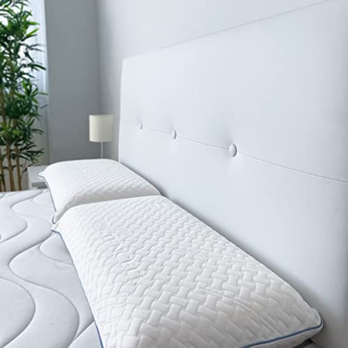 Duérmete Online Cabecero Premium Acolchado Modelo Milán | Tapizado en Polipiel de Alta Gama-Incluye Herrajes y Tornillería, Madera, Blanco, 160 x 60 cm (Cama 150)