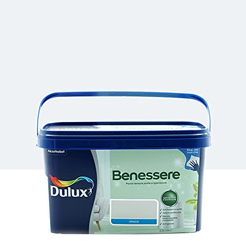 Dulux Benessere - Pintura de colores al agua para interiores, superlavable, antimoho, antibacterias, con iones de plata, 2,5 litros, gris nube