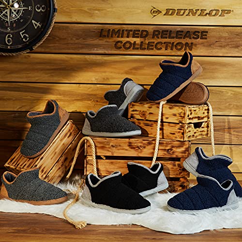 Dunlop Zapatillas Casa Hombre Altas, Pantuflas Hombre Forro Borreguito, Zapatillas Hombre Bota Con Suela Antideslizante, Regalos Para Hombres Adolescentes (41 EU, Gris/Marron, numeric_41)