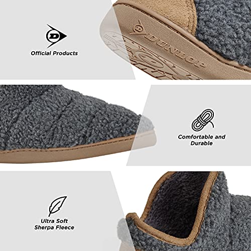 Dunlop Zapatillas Casa Hombre Altas, Pantuflas Hombre Forro Borreguito, Zapatillas Hombre Bota Con Suela Antideslizante, Regalos Para Hombres Adolescentes (41 EU, Gris/Marron, numeric_41)