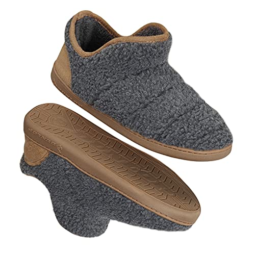 Dunlop Zapatillas Casa Hombre Altas, Pantuflas Hombre Forro Borreguito, Zapatillas Hombre Bota Con Suela Antideslizante, Regalos Para Hombres Adolescentes (41 EU, Gris/Marron, numeric_41)