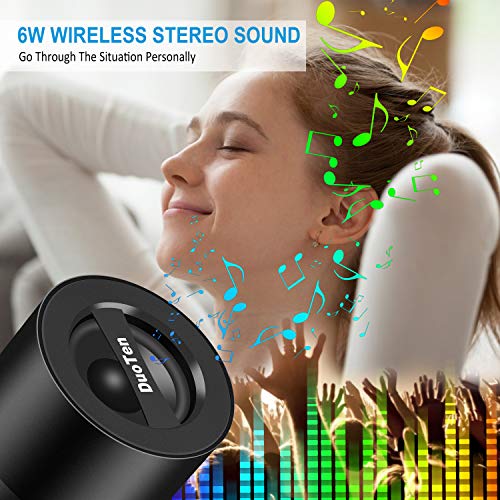 DuoTen Inalámbrico Altavoz Portátil, Altavoz Bluetooth Inalámbrico 6W, Graves Profundos, TWS, Radio, Micrófono Incorporado, AUX, 8horas De Reproducción, Cordón, Tamaño Mini Para Viajes, Deporte, Hogar
