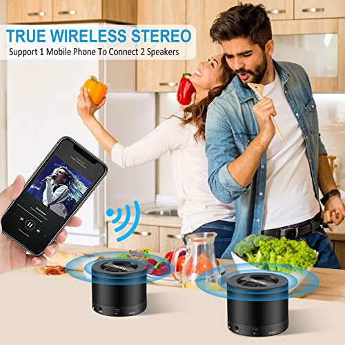 DuoTen Inalámbrico Altavoz Portátil, Altavoz Bluetooth Inalámbrico 6W, Graves Profundos, TWS, Radio, Micrófono Incorporado, AUX, 8horas De Reproducción, Cordón, Tamaño Mini Para Viajes, Deporte, Hogar