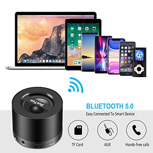 DuoTen Inalámbrico Altavoz Portátil, Altavoz Bluetooth Inalámbrico 6W, Graves Profundos, TWS, Radio, Micrófono Incorporado, AUX, 8horas De Reproducción, Cordón, Tamaño Mini Para Viajes, Deporte, Hogar