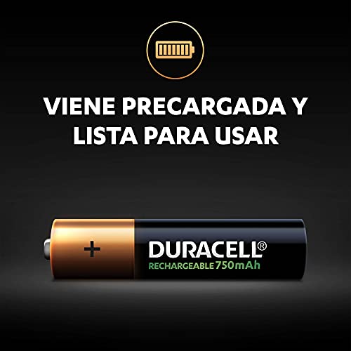 Duracell - Pilas Recargables AAA 750 mAh, paquete de 8