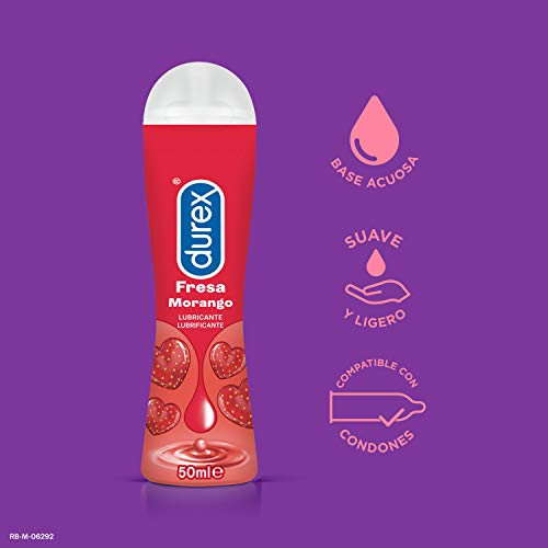 Durex Lubricante Sabor y Aroma Fresa de Base Agua - 50 ml