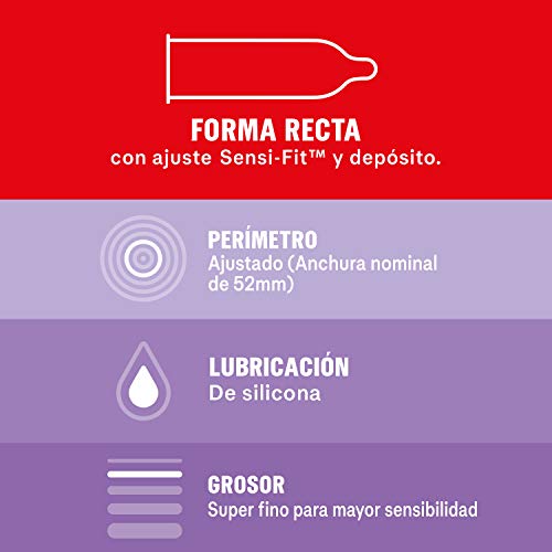 Durex Preservativos Super Finos Contacto Total para Mayor Sensibilidad - 12 condones