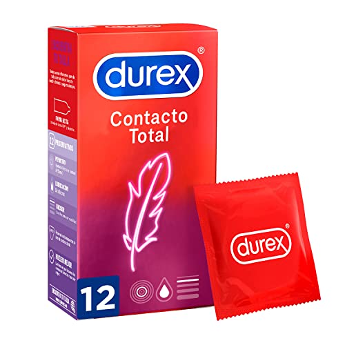 Durex Preservativos Super Finos Contacto Total para Mayor Sensibilidad - 12 condones