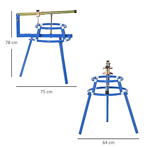 DURHAND Desmontador de Neumáticos de 16-24” con Destalonador Ajustable Herramienta Portátil Acero para Montaje y Desmontaje de Llantas Motocicleta 75x64x78 cm Azul