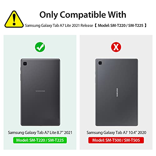 DUZZONA Funda para Samsung Galaxy Tab A7 Lite 8.7''2021 (SM-T220/SM-T225), Estuche Antigolpes con Asa, Correa de Hombr, para Galaxy Tab A7 Lite 8.7 2021,Azul