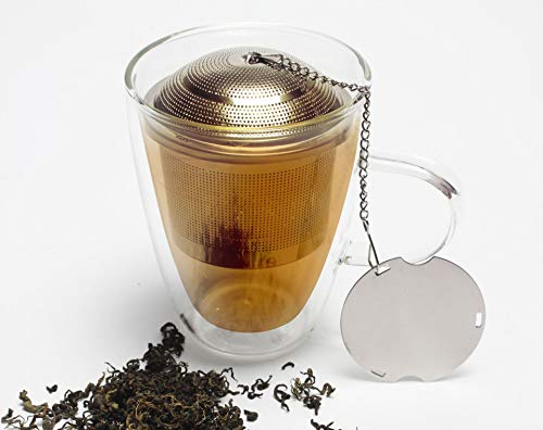 DXIA 3 Pcs Infusor de Té, Colador de Té de Acero Inoxidable, con Gancho de Cadena, Premium Infusor de té de Malla, para Té para la Mayoría de Las Tazas de Té y Cuencos de Té Suelto y Especias