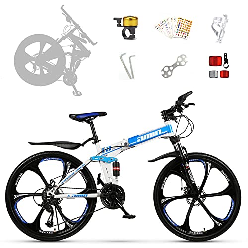 DY Bicicleta, 26 Pulgadas con Suspensión De Aluminio Regulable Bicicletas De Montaña, 21Cambio Velocidades Y Frenos De Disco