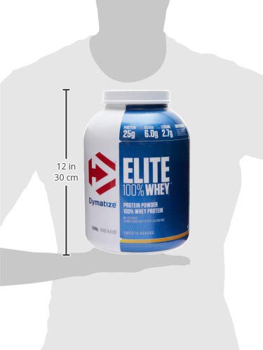 Dymatize Elite Whey Smooth Banana 2,1Kg - Pulverizador de alta Poteína y Baja Azúcar + Proteína de Suero y BCAA