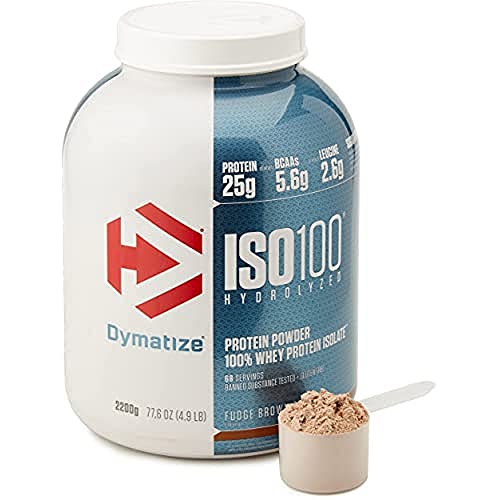 Dymatize ISO 100 Fudge Brownie 900g - Hidrolizado de Proteína de Suero Whey + Aislado en Polvo