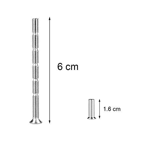 Dzsomt Tornillo Manilla 20 Piezas Tornillo Union Muebles Tornillo M4 Tornillos de Conexión Tuercas de Acero Niquelado Tornillo para Tiradores de Puerta Tornillos de Conexión de Manijas