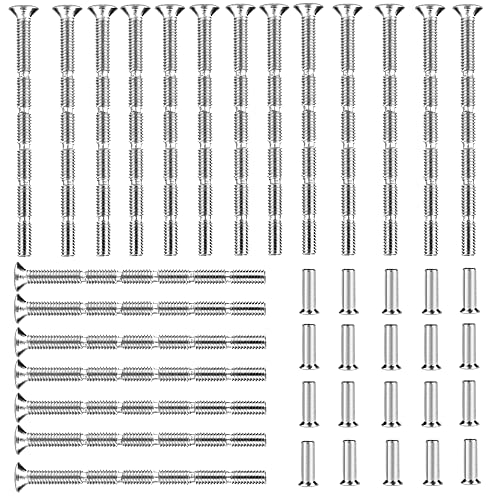 Dzsomt Tornillo Manilla 20 Piezas Tornillo Union Muebles Tornillo M4 Tornillos de Conexión Tuercas de Acero Niquelado Tornillo para Tiradores de Puerta Tornillos de Conexión de Manijas