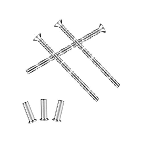 Dzsomt Tornillo Manilla 20 Piezas Tornillo Union Muebles Tornillo M4 Tornillos de Conexión Tuercas de Acero Niquelado Tornillo para Tiradores de Puerta Tornillos de Conexión de Manijas