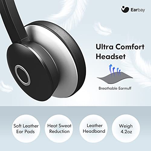 Earbay Auriculares Con Micrófono Con Micrófono Con Cancelación De Ruido Para Pc, Auriculares De Computadora Usb Control De Volumen, 3.5mm Cascos Con Cable Para Laptop, Iphone, Zoom, Skype, Ms Teams