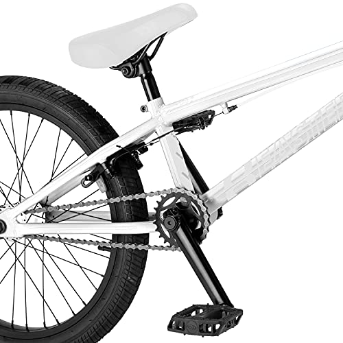 Eastern Bikes Bicicleta BMX Lowdown de 20 pulgadas, color blanco, marco de acero de alta resistencia