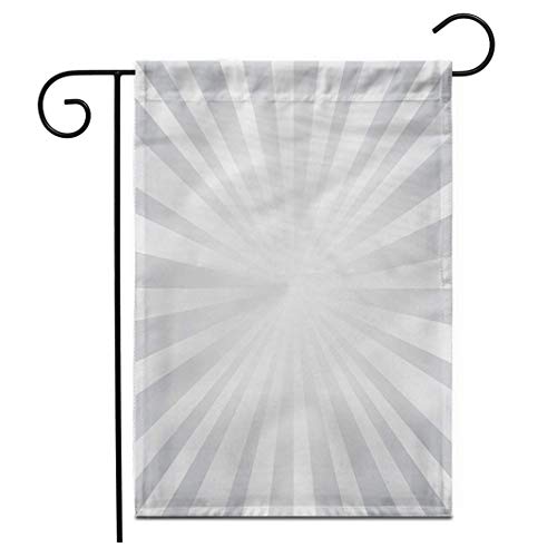 Eastlif Bandera de jardín de 12.5 'x 18' Rayos Grises claros Abstractos Grises CMYK Rayo acromático Negro Banderas de Patio de casa Decorativas de Doble Cara al Aire Libre