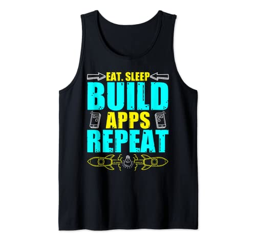 Eat Sleep Build Apps Diseñador de desarrolladores web Camiseta sin Mangas