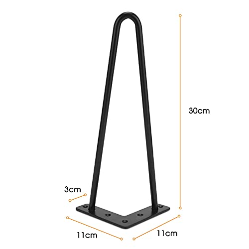 EBTOOLS Patas Horquilla 30cm,Pata Mesa Horquilla,4 Patas de Mesa de Hierro, Juego de Patas de Mesa En Horquilla para Mesa de Café Escritorios Modernos Mesillas de Noche Sillas