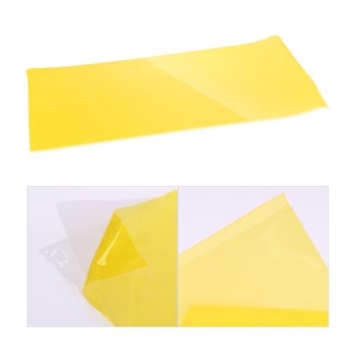 Ecloud Shop® 2 Pieces Vinilo Film Faro Luz Adhesivo Coche Antiniebla Amarillo Removible