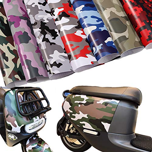 ECYC Camo Vinyl Wrap Car Motocicleta Calcomanía Camuflaje Etiqueta engomada del Coche Película para Car Styling Bike Computer Ordenador portátil Scooter Motocicleta, Naranja Negro, 50x100cm