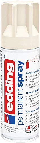 edding 5200-921 - Spray de pintura acrílica de 200 ml, secado rápido sin burbujas, color blanco crema mate