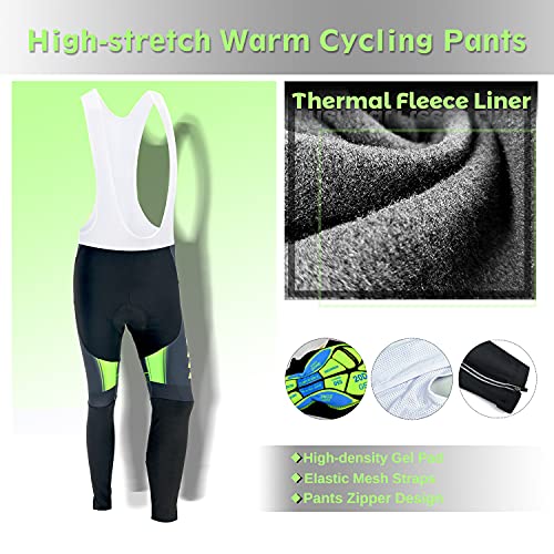 EDMRIK Conjunto de Ropa Ciclismo para Hombre Manga Larga, Traje Bicicleta Térmico y Pantalón de Ciclista Invierno Largo (XXL, DCTIAM15)