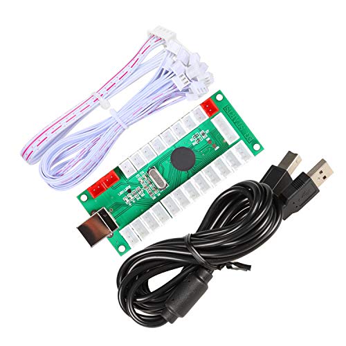 EG STARTS Zero Delay USB Encoder para PC Juegos Red Joystick + 10x LED iluminado 5V Botones pulsadores para Arcade Joystick DIY Kits Partes Mame Raspberry Pi 2 3 3B