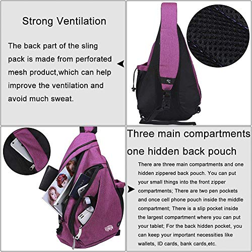 EGOGO Multifuncional Pack de Mochila Bandolera, Cruz Cuerpo Pack, Mochila de Hombro Cabestrillo Bolsa para Hombres y Mujeres Deportes Gimnasio Ciclismo Senderismo Escuela E300-4