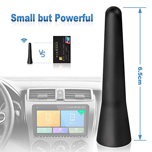 Eightwood® Antena Coche Universal FM Dab Antena Radio Coche 6.5cm Mini Antena Coche Corta Tornillos del adaptadores M4,M5,M6 con Fuerte recepción FM/Am/Dab