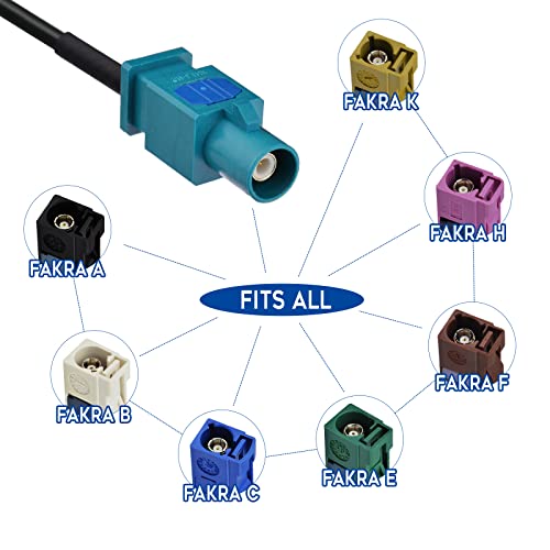 Eightwood Antena Dab Fakra a DIN Cable Fakra Z a DIN Adaptador ISO Cable Car Radio ISO PC5-100 Cable 15cm Compatible para Antena FM Radio Dab Radio FM