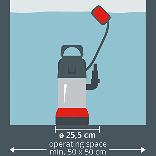 Einhell Bomba sumergible de agua sucia con cable - GC-DP 1020 N - 1.000 W, objetos de Ø20 mm, capacidad de la bomba de 18.000 l/h, interruptor de flotador, asa de transporte, incl. conector universal