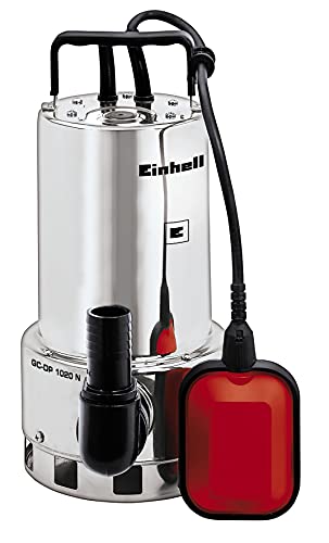 Einhell Bomba sumergible de agua sucia con cable - GC-DP 1020 N - 1.000 W, objetos de Ø20 mm, capacidad de la bomba de 18.000 l/h, interruptor de flotador, asa de transporte, incl. conector universal