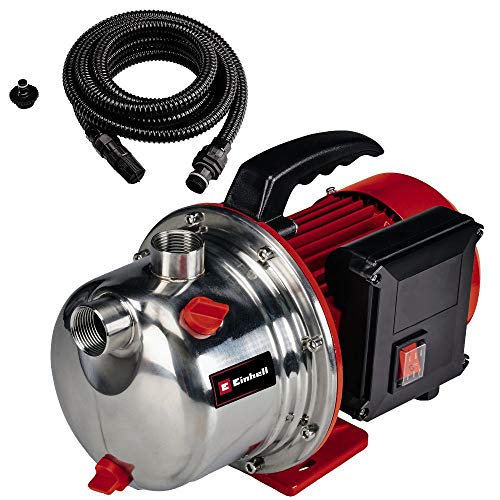 Einhell Set de bomba de jardín GC-GP 1046 N Set (1000 W, máx. 4600 L/h, 4,5 bar, máx. 45 m de altura de entrega, carcasa de acero inoxidable, incl. 4 m de manguera, adaptador para mangueras de jardín)