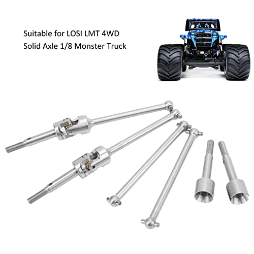 Eje de Transmisión Frontal de Acero Inoxidable, Eje de Transmisión Frontal 1/8 a Prueba de Herrumbre Operación Simple Tratamiento Térmico Duradero para Camión RC de Eje Sólido LMT