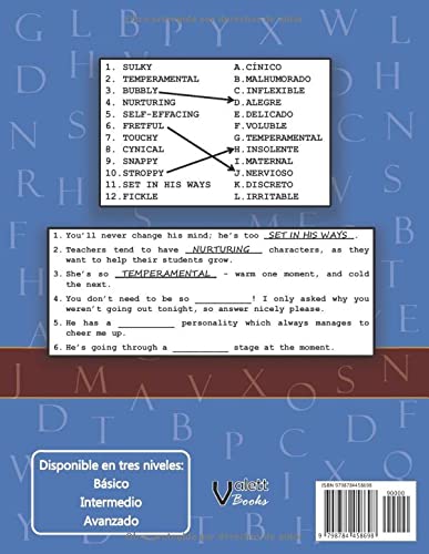 EJERCICIOS DE VOCABULARIO DE INGLÉS (AVANZADO): Amplía tu vocabulario con actividades de unir con flechas y rellenar huecos por temas y con traducciones