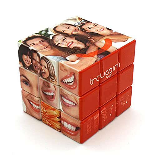 EKMON Marco de Fotos Personalizado Cubo de Rubik, Rompecabezas de Fotos Personalizado Cubo de Rubik Giratorio 3D con 6 imágenes, niños, Madre, Esposo, Amigos