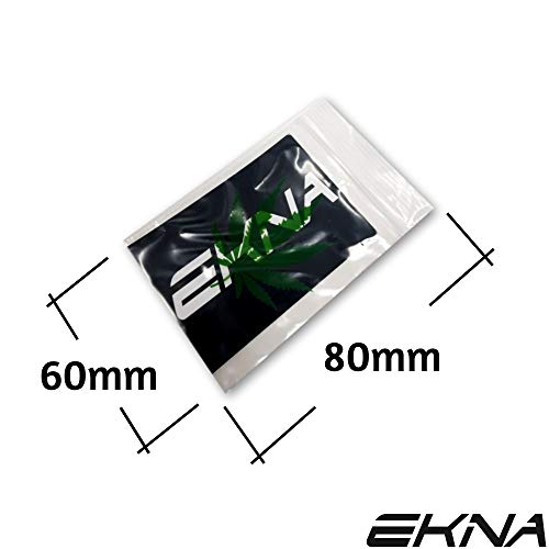 EKNA Impresión Cierre Cierre Rápido bolsa/bolsa/baggys paquetito//Con Motivos/Neutral & Negro/500 unidades/60 x 80 mm