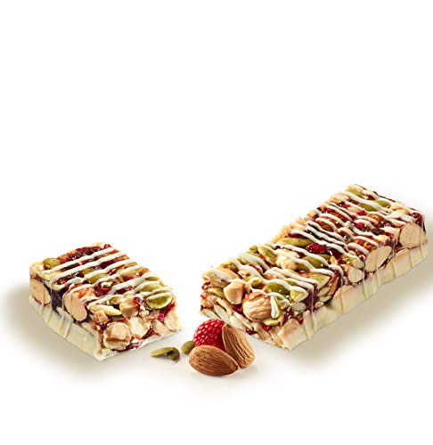 El Almendro, Barritas de Almendra con Chocolate Blanco y Frutos Rojos, Barritas Energeticas, Barritas Cereales, 10 porciones de 25 Gramos, 250 Gramos