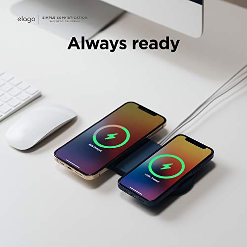 elago MS Cargador Duo Compatible con Cargador MagSafe - Estación de Carga inalámbrica 2 en 1 Compatible con iPhone 12, Pro, Pro-MAX, Mini, Compatible con AirPods Pro [Cargador no Incluido] (Negro)